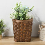 SHOWERORO Wall Storage Basket Hand-Woven Hanging Fruit Basket for Vegetables Snacks Candy and Seasoning Farmhouse Wall Hanging Flower for Kitchen Garden Home Decor 7.08 X 6.69 X 5.31 in - Image 5