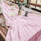 12 Pack Cheesecloth Table Runner 10Ft Christmas Gauze Boho Table Runners for Wedding Decor Bridal Shower Decorations Baby Shower Party(35" x 120")(Blushing Pink) - Image 6
