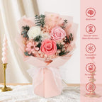 Flowers for Delivery Prime Preserved Flowers Bouquet with Vase That Last 3-5 Years Real Forever Flowers Pink Rose Bouquet for Mom Mother Women Wife Friends Birthday Mothers Day Gifts - Image 4