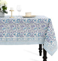 CPC Tablecloth 100% Cotton 60x90 Inch Indian Block Print Rectangle Table Cover, Washable Table Cloth for Weddings, Spring/Summer, Barbeque - Indigo Blue by COTTONPRINTCLUB