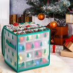 Saintrygo 2 Pcs Xmas Ornament Storage Box 64 Compartment, Tree Style - Image 6
