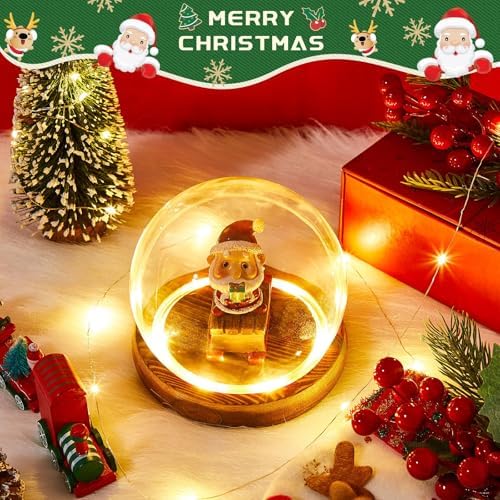 Funtery 6 Pcs 3.94 Inch Christmas Glass Display Dome Cloche Glass Globe - Image 5