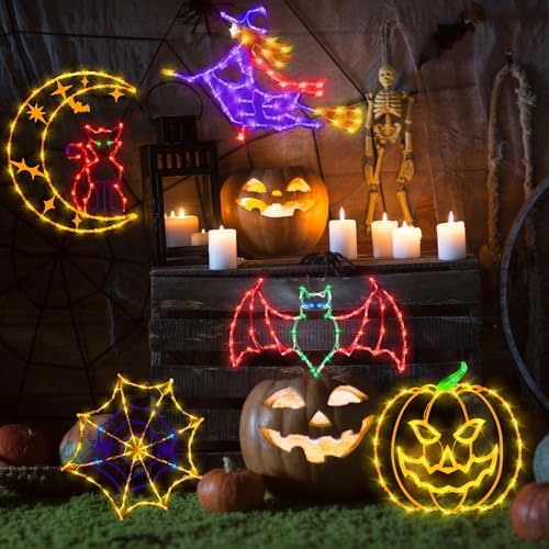 TRWYMZ Halloween Decorations - 16" Halloween Window Silhouette Lights - Image 4
