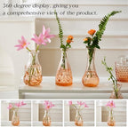 Glass Bud Vase Set of 60 - Small Vases for Flowers in Bulk - Assorted Vintage Crystal Vases for Flowers, Table Centerpieces (Amber, 60 Pcs) - Image 3
