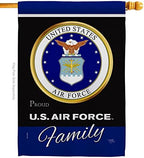 Air Force Proudly Family House Flag - Armed Forces USAF United State American Military Veteran Retire Official - Decoration Banner Small Garden Yard Gift Double-Sided Made in USA 28 X 40 by Breeze+Decor