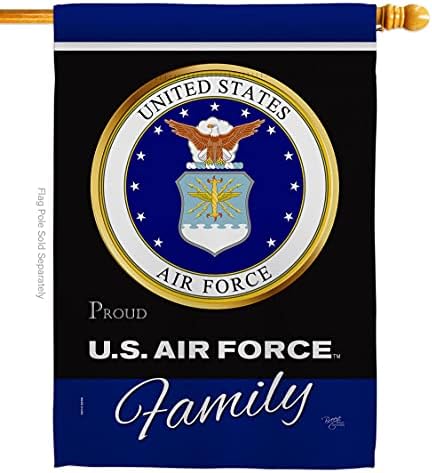 Air Force Proudly Family House Flag - Armed Forces USAF United State American Military Veteran Retire Official - Decoration Banner Small Garden Yard Gift Double-Sided Made in USA 28 X 40 by Breeze+Decor