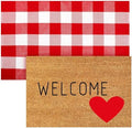 Moucuny 2 Pcs Valentine's Day Doormat Outdoor, Heart Welcome Rug, Non-Slip by Moucuny