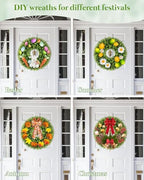 20 Inch Artificial Boxwood Wreath for Front Door, UV Resistant Outdoor Green Wreath, Waterproof Weather Resistant Spring Summer Farmhouse Porch Wall Decor for Home Wedding Indoor Decorations - Image 5