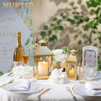 NUPTIO Gold Lanterns Decorative for Wedding, 11.2 Inch Lantern Decor - Image 2