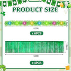Crowye 8 Pcs LED St. Patrick's Day Table Skirt Fringe Set,Green, Fresh - Image 2