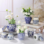 8 Pcs Small Blue and White Vases Chinoiserie Porcelain Vase, Stylish by Hushee
