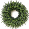 24" Artificial Lifelike Touch Cedar Christmas Wreath for Front Door Decor by Juxdp