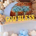 Honoson 8 Pcs First Communion Decorations God Bless Lights up Sign - Image 3