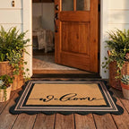 Thenshop 2 Pcs Layered Welcome Mat Set, Coir Scalloped Doormat, Welcome - Image 5