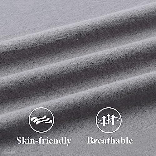 ZWJD Pillow Covers 24x24 Set of 2 Gray Throw Pillow Covers with Fringe Chic Cotton Decorative Pillows Square Cushion Covers for Sofa Couch Bed Living Room Farmhouse Boho Decor - Image 4