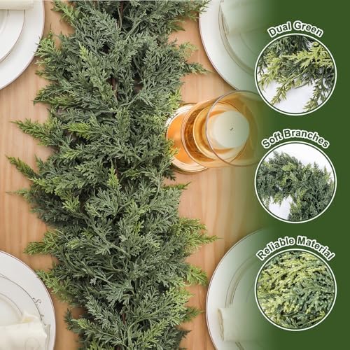Jutom 1 Pcs 9 ft Artificial Christmas Cedar Garland - Image 2