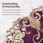 Decozen Set of 8 Doilies for Table, Lace Doilies - Rustic, Crochet, Farmhouse, Kitchen, Dining Table Centerpiece Decor - Round Christmas Placemats - 15 inch Gold Burgundy, The Chantelle Collection - Image 2