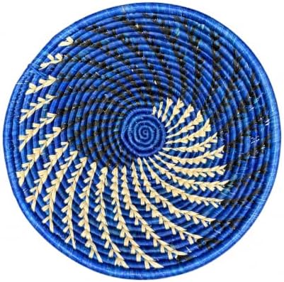 Handwoven African Basket Bowl for Fruits Wall Decor 10in diameter by ZenDesignsArtsCrafts