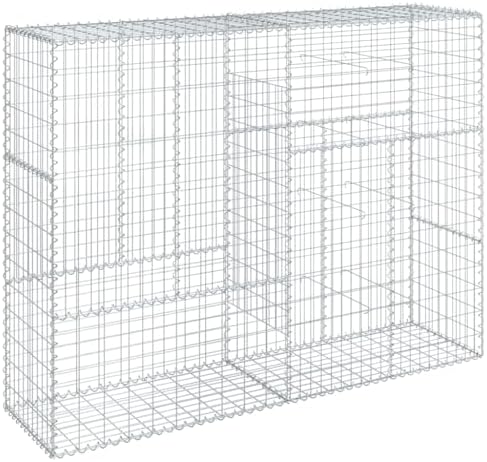 vidaXL Gabion Basket with Cover 78.7"x19.7"x59.1" Galvanized Iron by vidaXL
