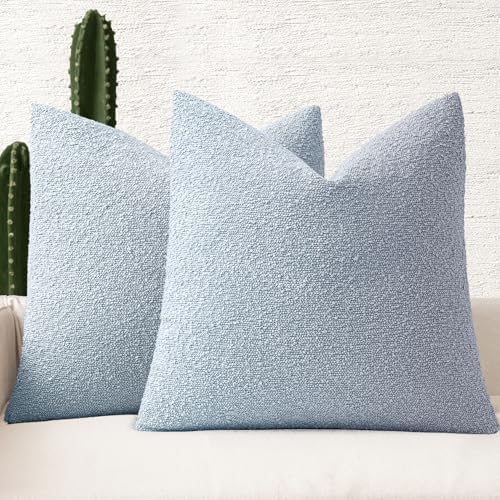 MIULEE 20x20 Decorative Boucle Couch Pillow Covers Sky by MIULEE