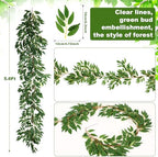Yunlly 48 Pack Artificial Willow Leaves Garland 269 Ft Greenery Vines Decor - Image 2