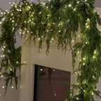MISSPIN 9ft Christmas Garland with String Lights, Real Touch Cedar Pine Garland, Green Artificial Greenery Garland for Table, Mantle, Wall, Indoor, Outdoor Christmas Decorations - Image 5