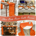 15 Pack Orange Cheesecloth Table Runner 17 x 108 inch Cheese Cloth Table Runners 9ft Orange Table Runner Rustic Romantic Sheer Gauze Runner for Wedding Party Baby Shower Table Decoration - Image 7