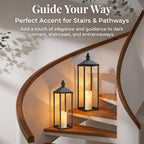 2-Pack Black Metal Candle Lanterns – 22" & 19" Tall Decorative Lanterns - Image 6