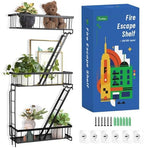 SweetSage Fire Escape Wall Shelf - New York Decorative Ladder Shelf, Wall Art Floating Shelf Black Metal Shelves for Bedroom, Home Office Storage and Display (3-Tier) by HOME