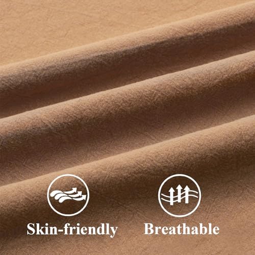 ZWJD Pillow Covers 26x26 Set of 2 Camel Throw Pillow Covers with Fringe Chic Cotton Decorative Pillows Square Cushion Covers for Sofa Couch Bed Living Room Farmhouse Boho Decor - Image 3