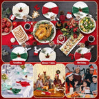 LemonRoad 36 Pcs Cloth Napkins and Napkin Ring Holders, Reusable Fabric for Table Decor Banquet Holiday Dinner Party Supply(Red, Dark Green,White,Christmas) - Image 6