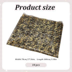 10 Pcs Black and Gold Gauze Table Runner, 28x118 Inch Sheer Glitter Metallic Foil Mesh Table Runner for Birthday Party Wedding Anniversary Christmas Halloween - Image 2