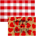 Moucuny 2 Coir Outdoor Mat,Non Slip, 24'' X 35'',16'' X 28'', Happy Valentine by Moucuny