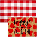 Moucuny 2 Coir Outdoor Mat,Non Slip, 24'' X 35'',16'' X 28'', Happy Valentine by Moucuny