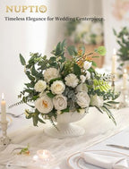 NUPTIO White Vase for Centerpiece Wedding, 8.5" Wide Opening, 10 Pcs - Image 2