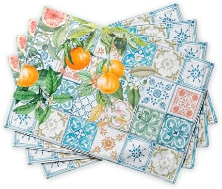 Maison d' Hermine Placemats Set of 4 Reusable 100% Cotton (13"x19") by MaisondHermine