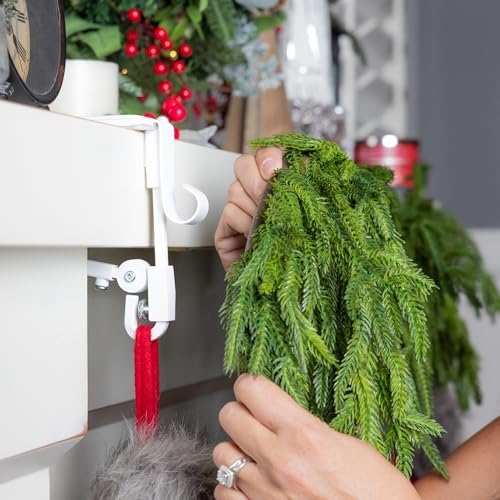 Fireplace Stocking and Garland Hanger with Two Hooks (3 Pack - White) - Image 6