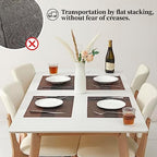 Leetaltree Brown with Black Striped Placemats Set of 12 - Heat Resistant Non-Slip Place mats for Dining Table, Washable Durable PVC Vinyl Woven Table Mats（Brown Stripe, 12） - Image 6
