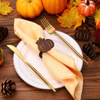 Roshtia 24 Pcs Wooden Fall Napkin Rings Thanksgiving, Pumpkin - Image 2
