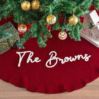 Personalized Christmas Tree Skirt,Family Christmas Tree Skirts,Home Decor,Customized Holiday Decorations (Red,122cm/48'') - Image 7