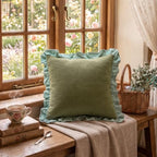 patdrea Vintage Green Linen Throw Pillow Covers,Set of 2,18"x18"-Kubum - Image 3