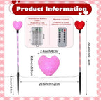 YUNVI 6 Pack Valentine's Day Pathway Lights,8 Modes LEDs Red&Pink Heart Stake Light with Timer Valentine Walkway String Lights Markers for Outdoor Backyard Patio Lawn Garden Party Decoration - Image 2