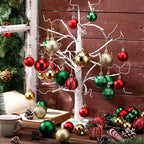 Lunmon 64 Pcs Christmas Ball Ornaments for Christmas Tree Glitter Red Gold Green Ball Ornament Hanging Christmas Decoration Assorted Size Christmas Ornament for Party Supplies, 1.6/1.97/2.4 Inch - Image 5