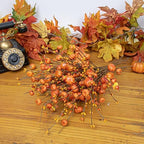 JINGHONG 18 Pack Artificial Pumpkin Picks 17” Tall Orange Berry Stems Fall Pumpkin Branches for Autumn Harvest Festival Thanksgiving Day Decor - Image 4