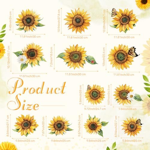 RattanView 12 Pcs Large Outdoor Sunflower Party Decor Hanging Summer Decorations Tree Ornaments Plastic Flower Tags with String Outdoor Lawn Yard for Sunflower Baby Shower Garden Decor - Image 2