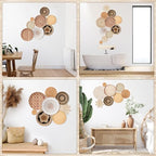 FillTouch 15 Pcs Boho Wall Basket Decor Wicker Woven Hanging Farmhouse - Image 6