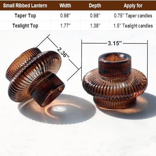 VOHO 18pcs Amber Taper Candle Holders for Table Centerpiece Wedding Party - Image 7