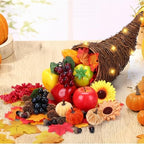 20pcs Thanksgiving Cornucopia Basket Set Fall Table Centerpieces 18inch Horn Cornucopia Centerpiece of Plenty Harvest Decor with Artificial Leave Acorn Fruits Decor for Autumn Dining Table Centerpiece by Yookeer