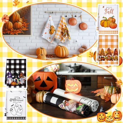 FuWeave Gnome Cute 20 Pcs Seasonal Holiday Kitchen Hand Towels Set - Image 2
