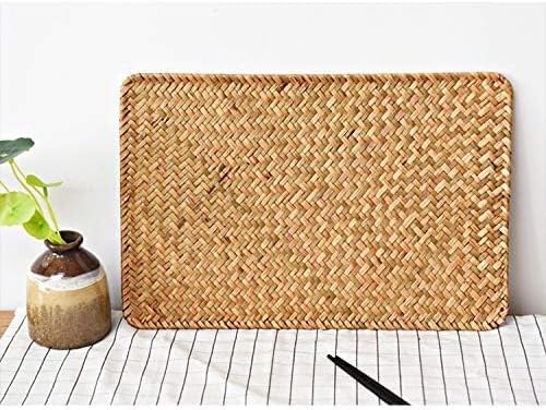 8 Pack Rectangular Woven Placemats, Rattan Wicker Table Mats, 17" x 12", Natural Seagrass Place Mats for Dining Table - Image 5